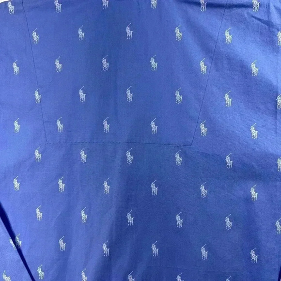 Polo Ralph Lauren Pajama Shirt Mens 2XL Blue Pony Logo Button Up Sleepwear NWT - Picture 6 of 7